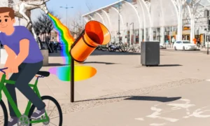 Atkritumu urna velobraucējiem BIKER