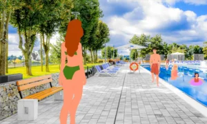 Parka betona sols Roma ar atzveltni - Image 2